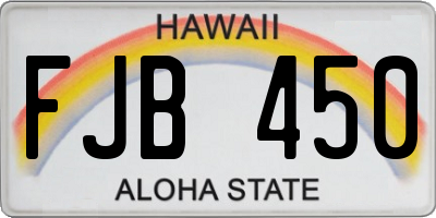 HI license plate FJB450