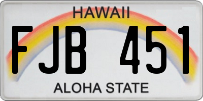 HI license plate FJB451