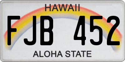 HI license plate FJB452