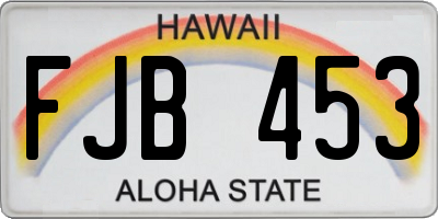 HI license plate FJB453