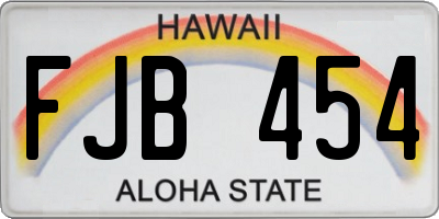 HI license plate FJB454