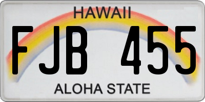 HI license plate FJB455