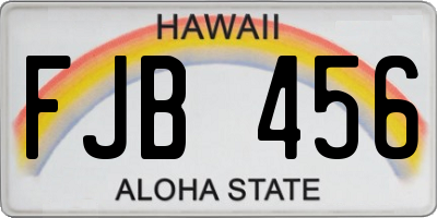HI license plate FJB456