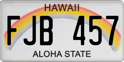 HI license plate FJB457