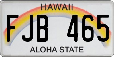 HI license plate FJB465