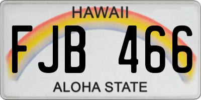 HI license plate FJB466