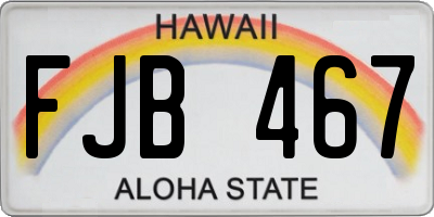 HI license plate FJB467