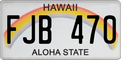 HI license plate FJB470