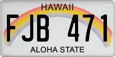 HI license plate FJB471