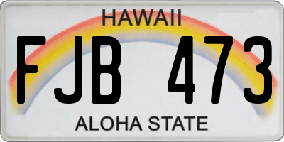 HI license plate FJB473