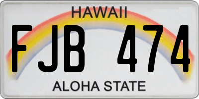 HI license plate FJB474