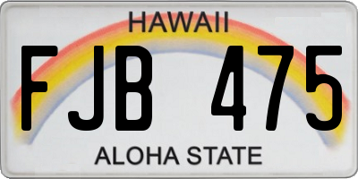HI license plate FJB475