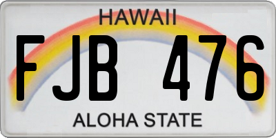 HI license plate FJB476