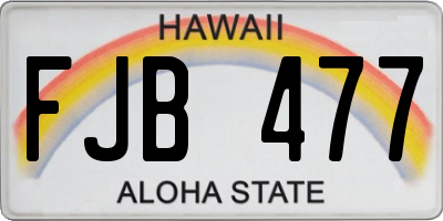 HI license plate FJB477