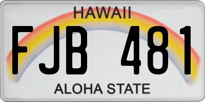 HI license plate FJB481