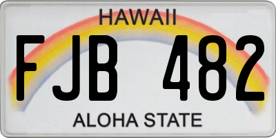 HI license plate FJB482