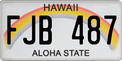 HI license plate FJB487