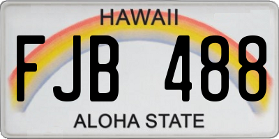 HI license plate FJB488