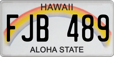HI license plate FJB489