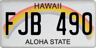 HI license plate FJB490