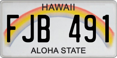 HI license plate FJB491