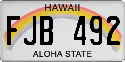 HI license plate FJB492