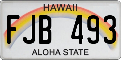 HI license plate FJB493
