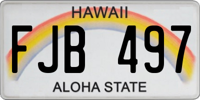 HI license plate FJB497