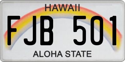 HI license plate FJB501