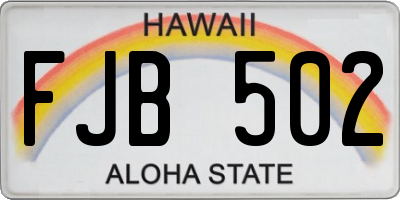 HI license plate FJB502