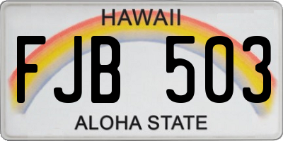 HI license plate FJB503