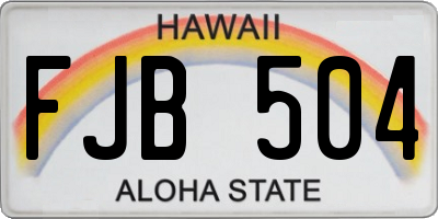 HI license plate FJB504