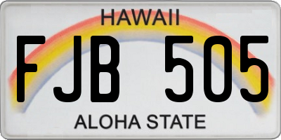 HI license plate FJB505
