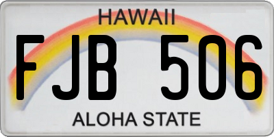 HI license plate FJB506