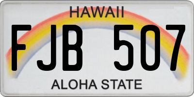 HI license plate FJB507