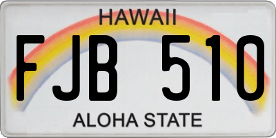 HI license plate FJB510