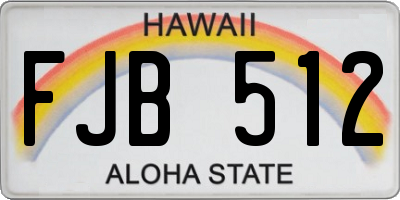 HI license plate FJB512