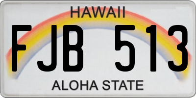 HI license plate FJB513