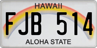 HI license plate FJB514