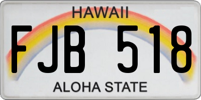 HI license plate FJB518