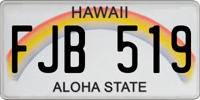 HI license plate FJB519