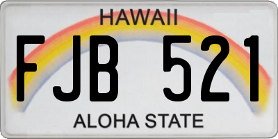 HI license plate FJB521
