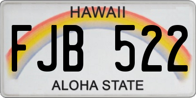 HI license plate FJB522