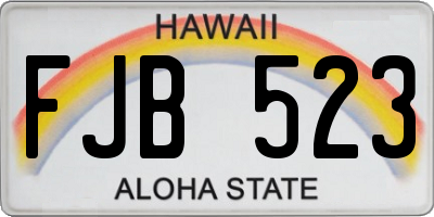 HI license plate FJB523