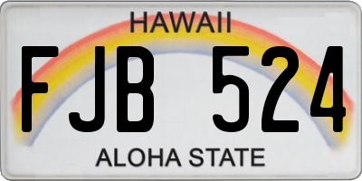 HI license plate FJB524