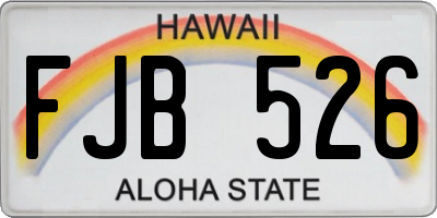 HI license plate FJB526