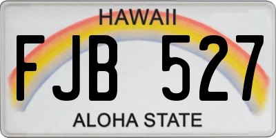 HI license plate FJB527