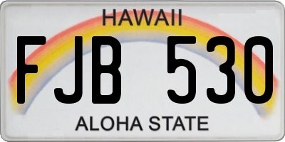 HI license plate FJB530