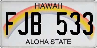 HI license plate FJB533