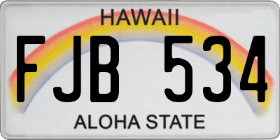 HI license plate FJB534